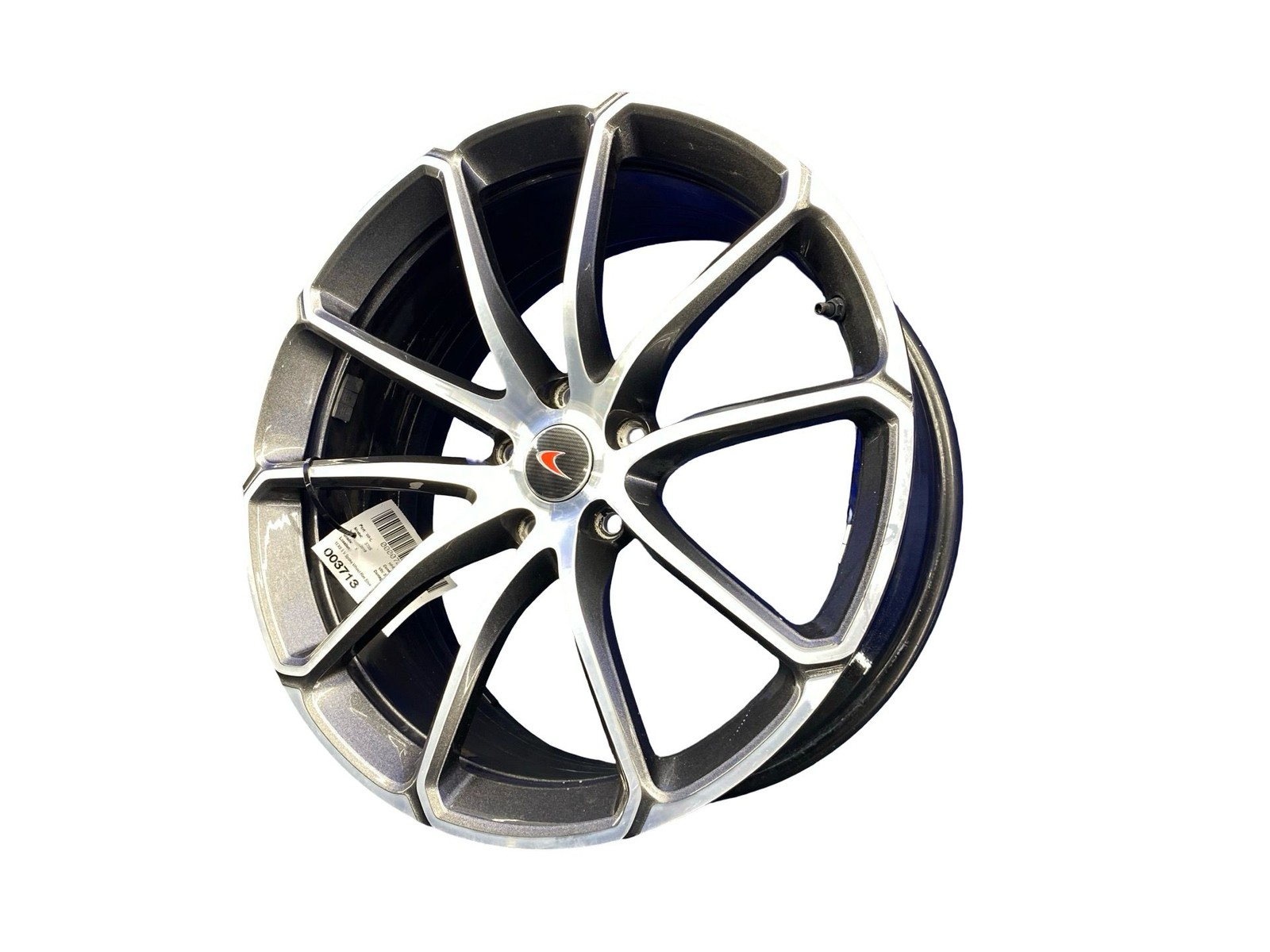 2016-2021 Mclaren 570s 19X8 5 V Spoke Wheel Rim Silver W/ Carbon Fiber Caps