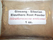 1 oz. Ginseng - Siberian - Eleuthero Root Powder (Eleutherococcus senticosus)