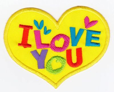 am98 I Love You Herz Aufnäher Bügelbild Applikation Flicken Patch 7,8 x 6,3 cm