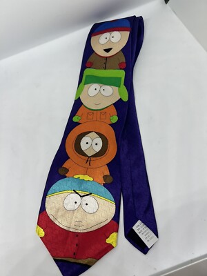 VINTAGE 1998 South Park Tie Cartman Kyle Stan & Kenny Ralph Marlin Tie The Boys