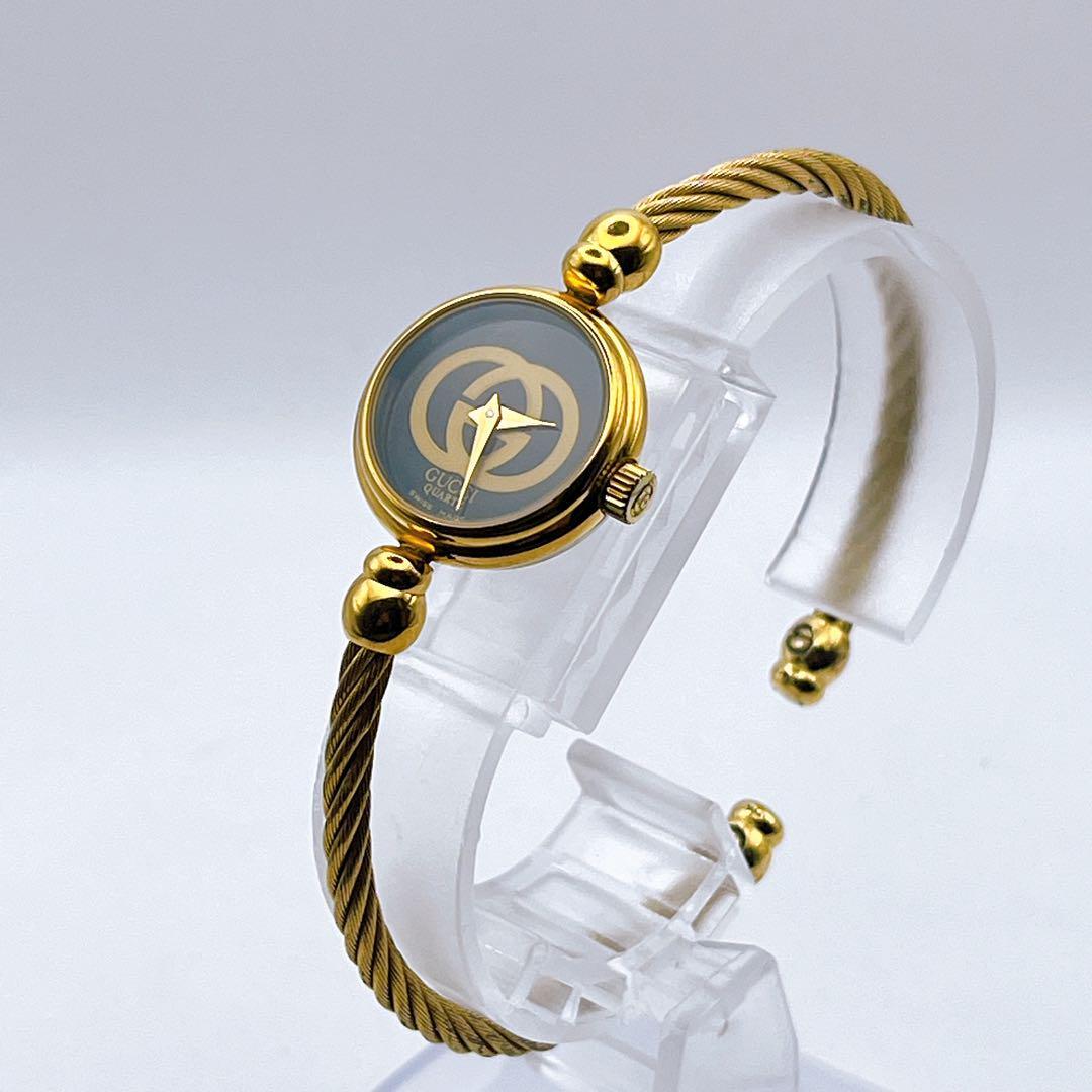 稼動品 ✨ GUCCI グッチ 腕時計 ロゴ 2047 バングル 735 Gucci Ladies Watch Bangle 2047.1L Quartz Gold Women's Watch