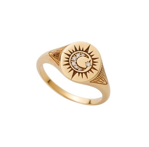Women's Ring Sun Moon Star Gold Ring Vintage Ring Sapphire Jewelry Sapphire Band - Picture 2 of 7