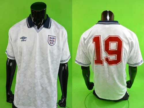 THREE LIONS Umbro ENGLAND 1990 World Cup Football Shirt GASCOIGNE Gazza SIZE M