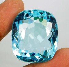 127.10 Ct Natural Santa Maria Blue Aquamarine Cushion Cut Loose Gemstone