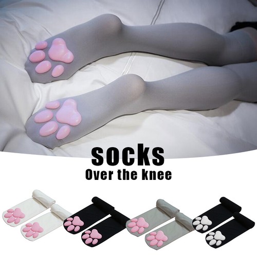 Lolita Girl cat Meat Cushion Cosplay Knee Socks Cat Stockings Paw Socks Overknee - Afbeelding 1 van 24