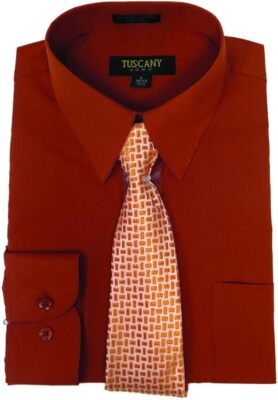 Men's Cotton-Blend Dress Shirt W/ Tie Set- 14.5 NECK 32/33 SLEEVE | eBay