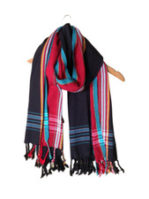 Kikoi Vibrant Gift 100 Cotton Ethnic Black Tassels Scarf Beach Wrap Kenyan Made