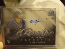 2019 Bowman Chrome Rookie Of The Year Favorites Ryan O'hearn Rookie Auto Sp /150