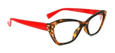 Red Reading Glasses Encrusted with Glittering Crystals from Swarovski  With Case