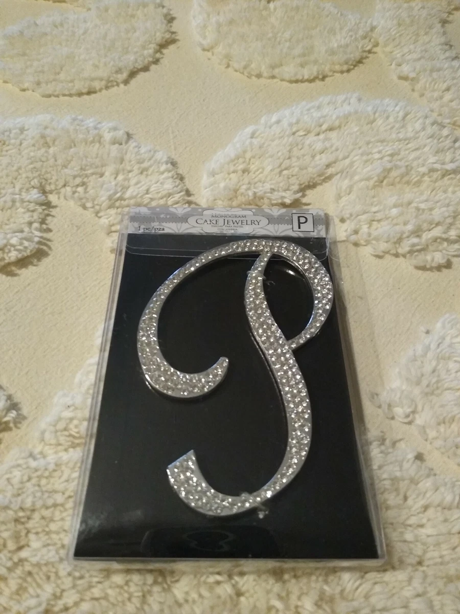 WEDDING CAKE P Monogram Letter Wedding Cake Jewelry Rhinestone