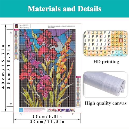Flowers Diamond Painting Kits for Adults-Flower Diamond Art Kits for B2074 - Picture 4 of 7