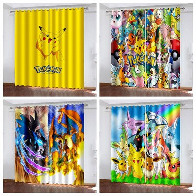 Verdunklung Vorhang Pokemon Pikachu Vorhänge Jungen Blickdicht Vorhänge mit Ösen