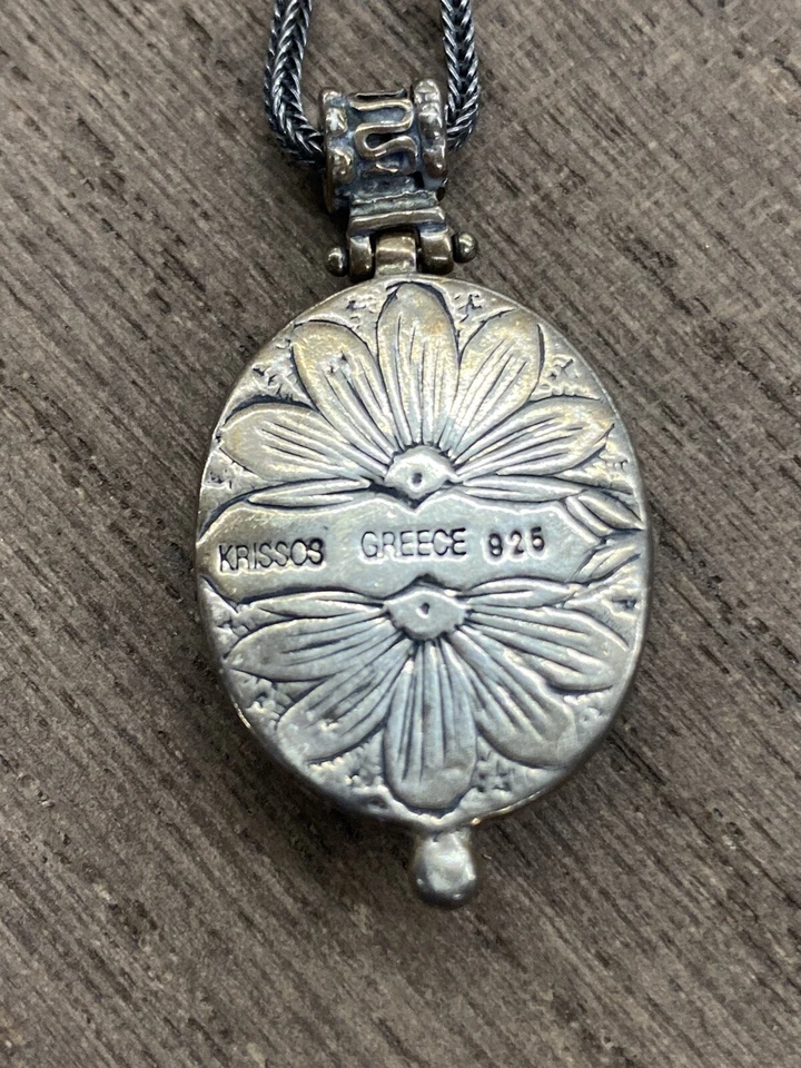 Collar de lapislázuli Krissos Grecia .925 raro Foto 3 de 3