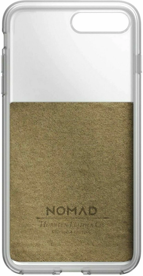 全新 Nomad 棕色 Horween 皮革/透明保护壳 适用于 iPhone 7+ / 7s+ 坚固 Patina — 第 3/4 张图片