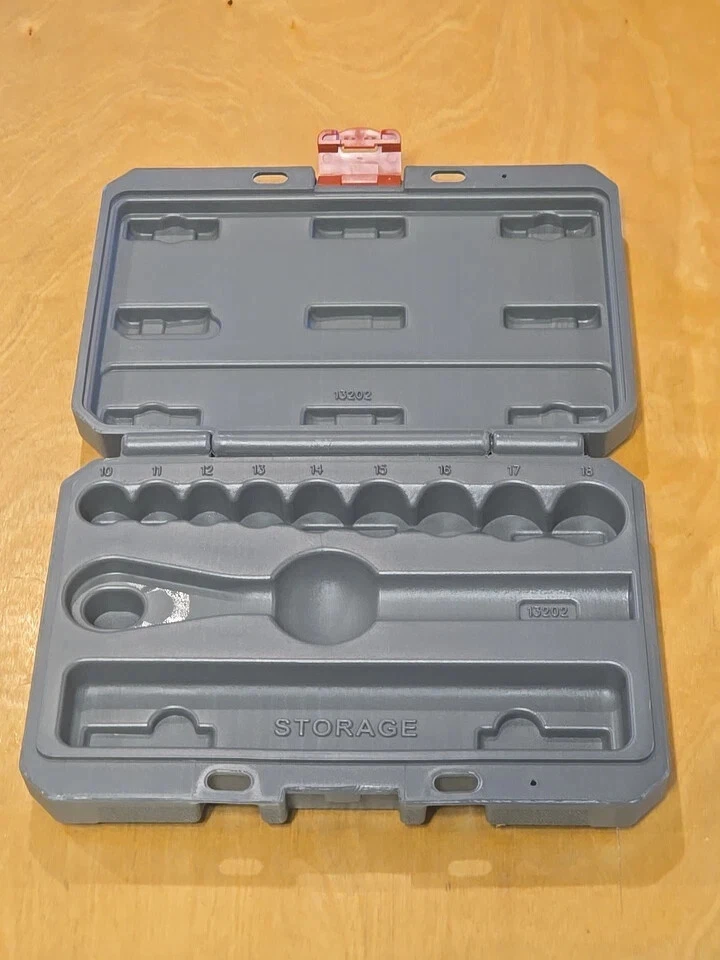 empty  CRAFTSMAN 10-PC 6-PT 3/8" DRIVE METRIC SOCKET box ( no tools ) - Image 2 of 2