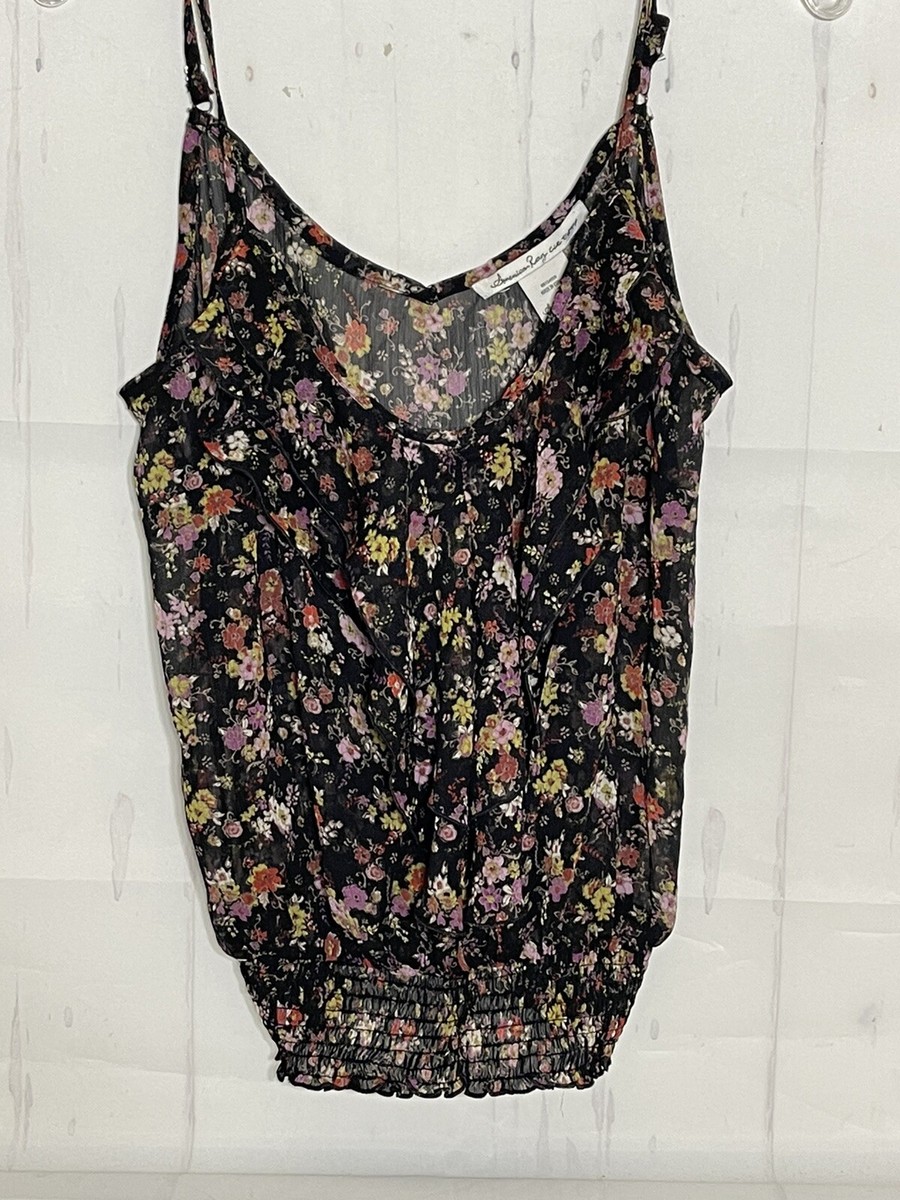 American Rag Cie Women Top Plus 3X Pink Floral Cold Shoulder Scoop Neck