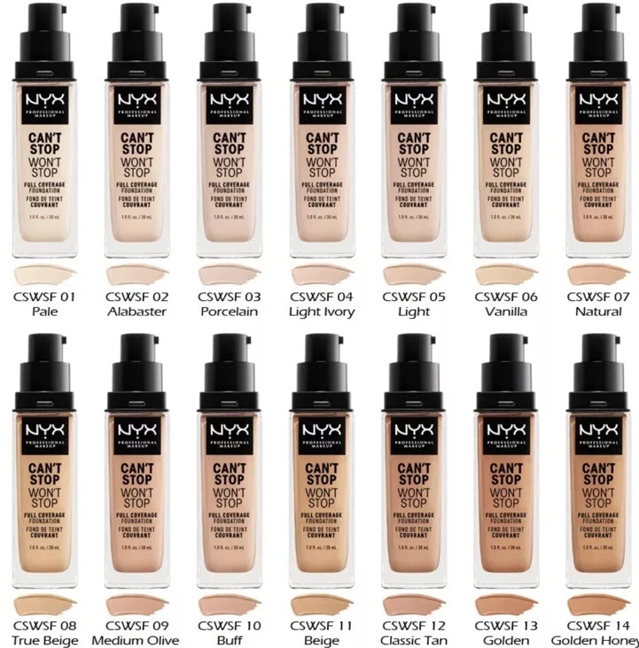 NYX Women’s Can't Stop Won't Stop 24H Full Coverage Foundation Pick Your 1 Color - Image 3 of 4