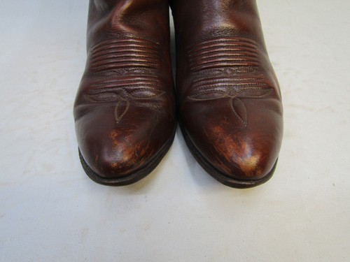 TONY LAMA Womens Size 7 A Narrow Width Brown Leather Cowboy Western Boots - Picture 6 of 11