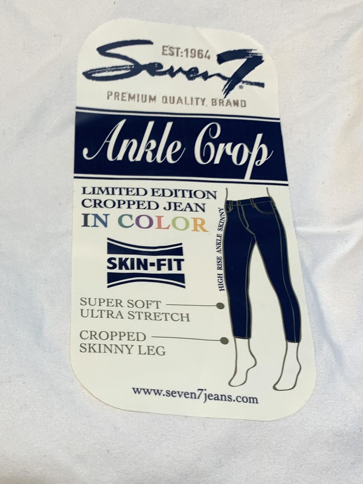 Seven7 Womens High-Rise Skinny Ankle Crop Capri Stretch WHITE Jeans Sz 10 NWT