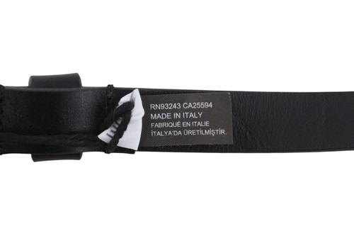 DIESEL B-Texy Women Belt 85 cm Black 100% Leather Metal Buckled Thin - Picture 9 of 13