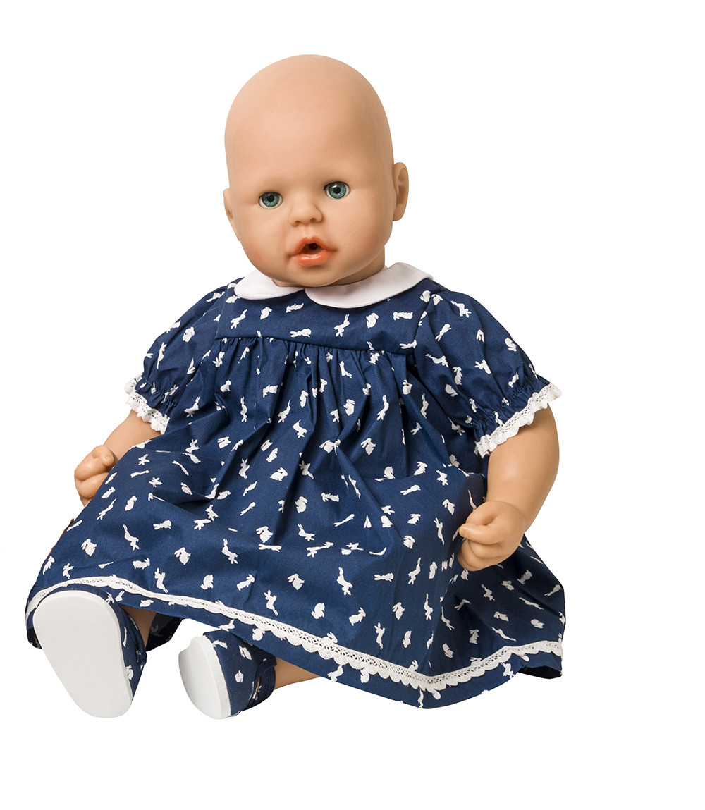 Navy Bunny Dress by Frilly Lily for Baby Dolls 12-14inch, (30-36)cm