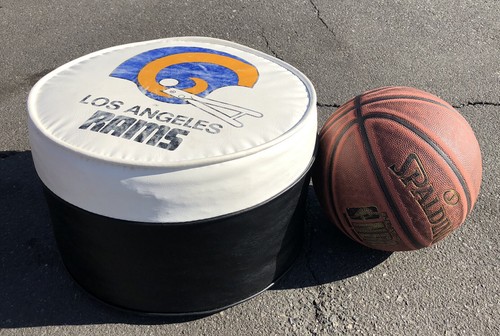 Poggiapiedi vintage anni 80 in vinile Los Angeles Rams ottomano metà secolo 14,5”x 9” - Foto 3 di 5