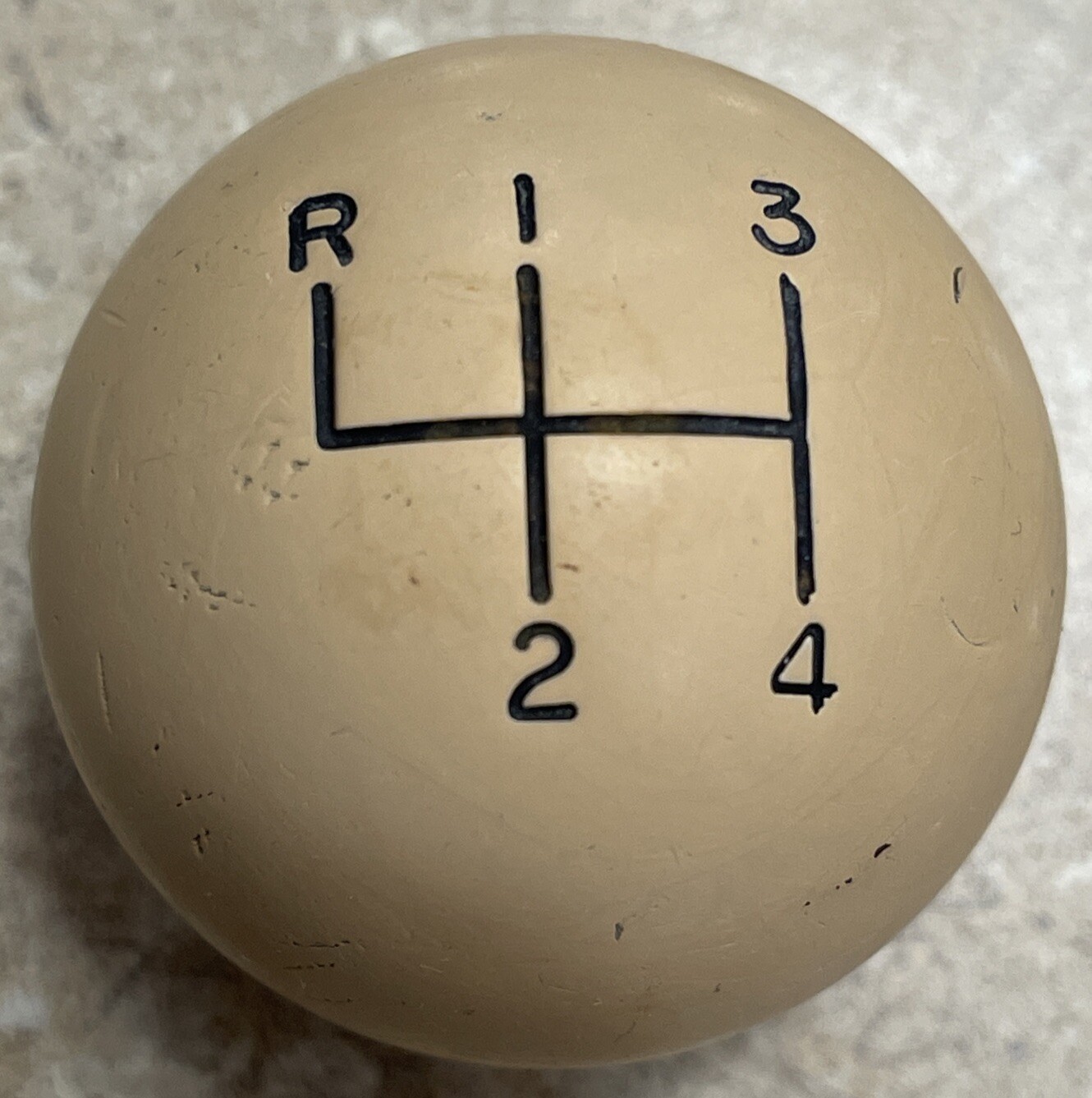 Vintage 4 Speed Shift Knob Cue Ball Style Hot Rat Rod Muscle Car 1 3/4