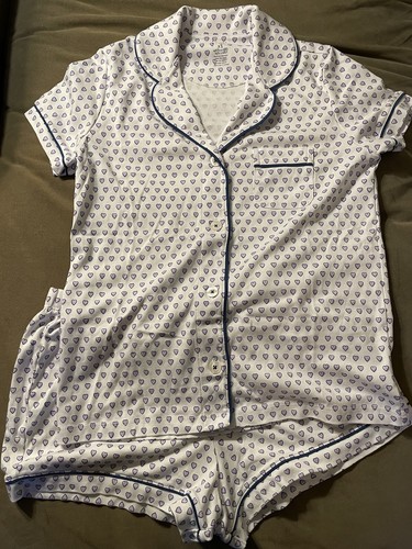 Roller Rabbit Polo Pajamas Lavender Hearts Sz XS EUC - Picture 3 of 14