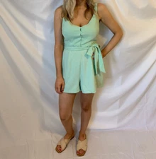 BULK/Boutique Lush Lime Green Romper with Tie Waist - 6 total, Sizes: S,M,L