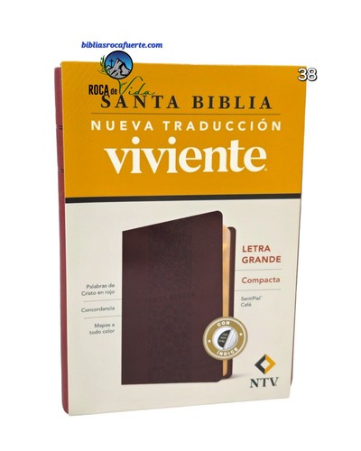 Santa Biblia NTV, Compacta, Letra Grande 10 Puntos S.m Piel Cafe Con Indice - Picture 2 of 4