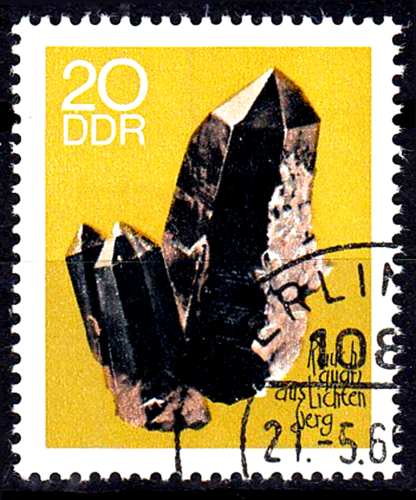Deutschland DDR gestempelt in Berlin Rundstempel Mineral Quarz Rauchquarz / 6146 - Afbeelding 1 van 1