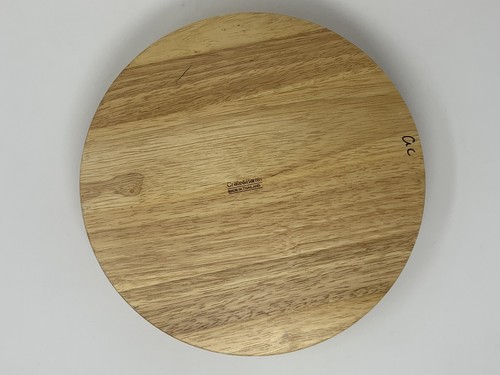 Big Size CRATE & BARREL ROUND WOODEN SEGMENTED CHIP & DIP WOOD BOWL Heavy 12" - Picture 4 of 4
