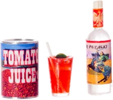 Dollhouse Miniature Bloody Mary Set