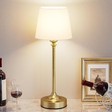 Cordless Table Lamp Rechargeable Gold 4000mAh Stepless Dimming Touch Control