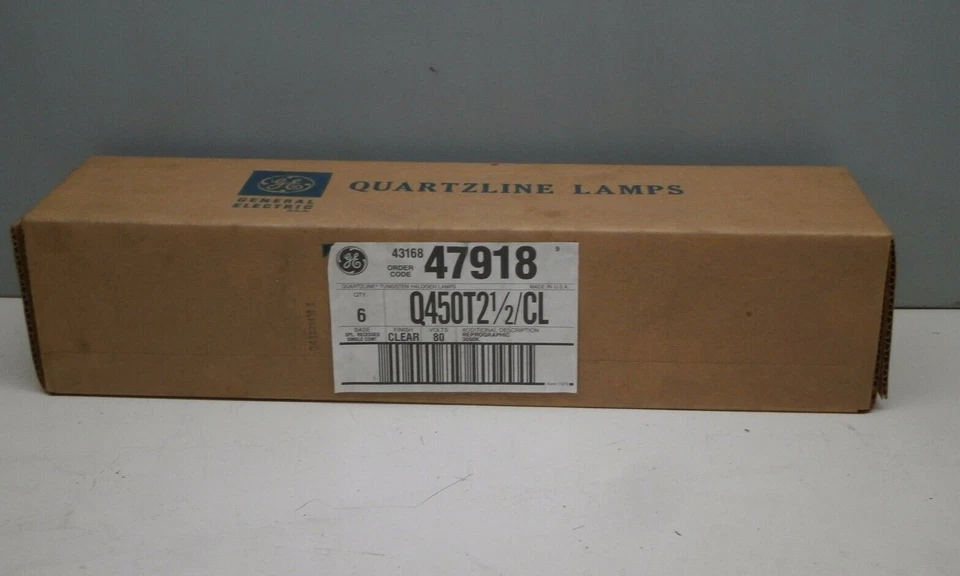 (6) GE Q450T2-1/2/CL Lamp 450W 80V Reprographic 3050K Bulb 80-Volt 12" - Image 3 of 4