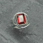 Beautiful !! Red Garnet 925 Sterling Silver Band &Statement Handmade All size
