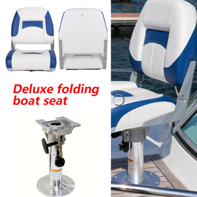 Deluxe Folding Fishing Sponge Boat Seat+Adjustable Height Pedestal  Stainless