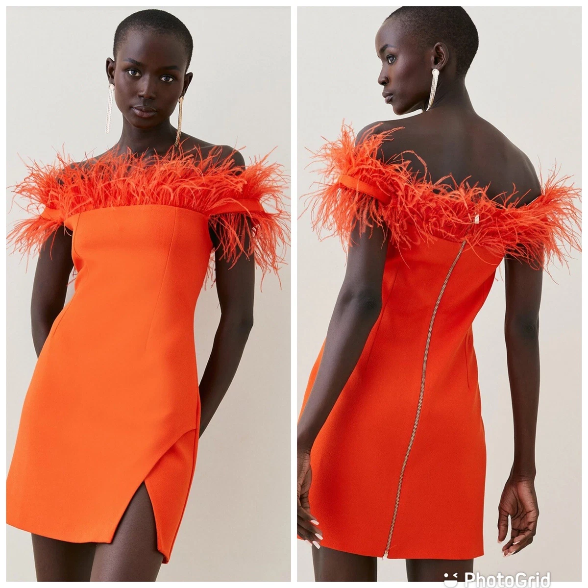 karen millen orange dress