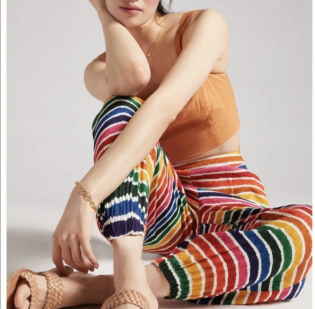 Rainbow striped joggers hotsell