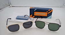Two Pack Appassal Retro Polarized Aviator Sunglasses Womens Men gold and Black