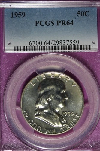 1959 PCGS PR64 FRANKLIN HALF DOLLAR #B51591