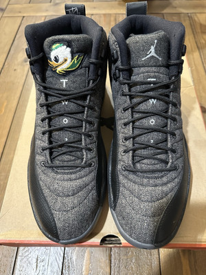 Jordan 12 Retro Wool Oregon Ducks PE Size 11 Signed by Tinker