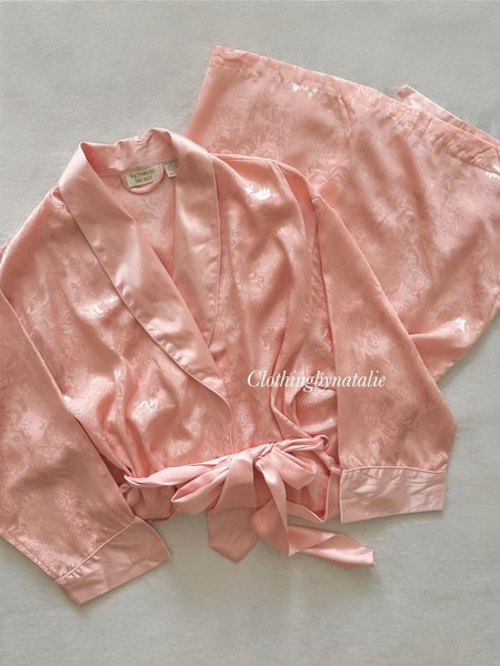 Victoria’s Secret Orange Brocade Satin Robe S/M/L-Excellent Cond*No US Shipping*