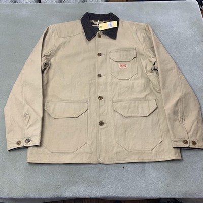 Deus Ex Machina Barn Jacket Mens Large Khaki Canvas Wool Lined Chore Coat