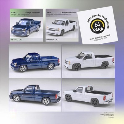 Para64 1:64 GM 2006 Silverado SS Clone Cateye Single Cab Diecast Model Car Gifts