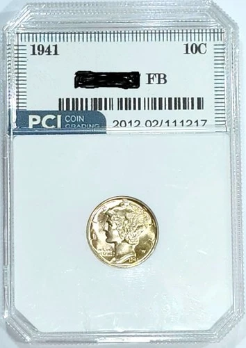 1941 Mercury Dime Pristine Gem BU ++++ FB Full Bands Golden Toned Reverse
