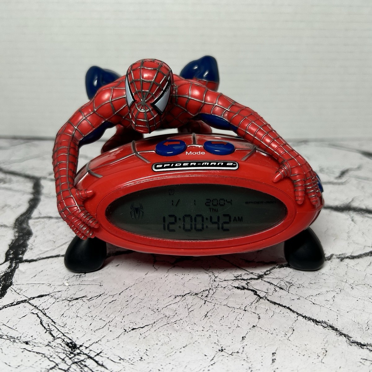 2004 Spiderman 2 Talking Digital Alarm Clock | Rare | Columbia