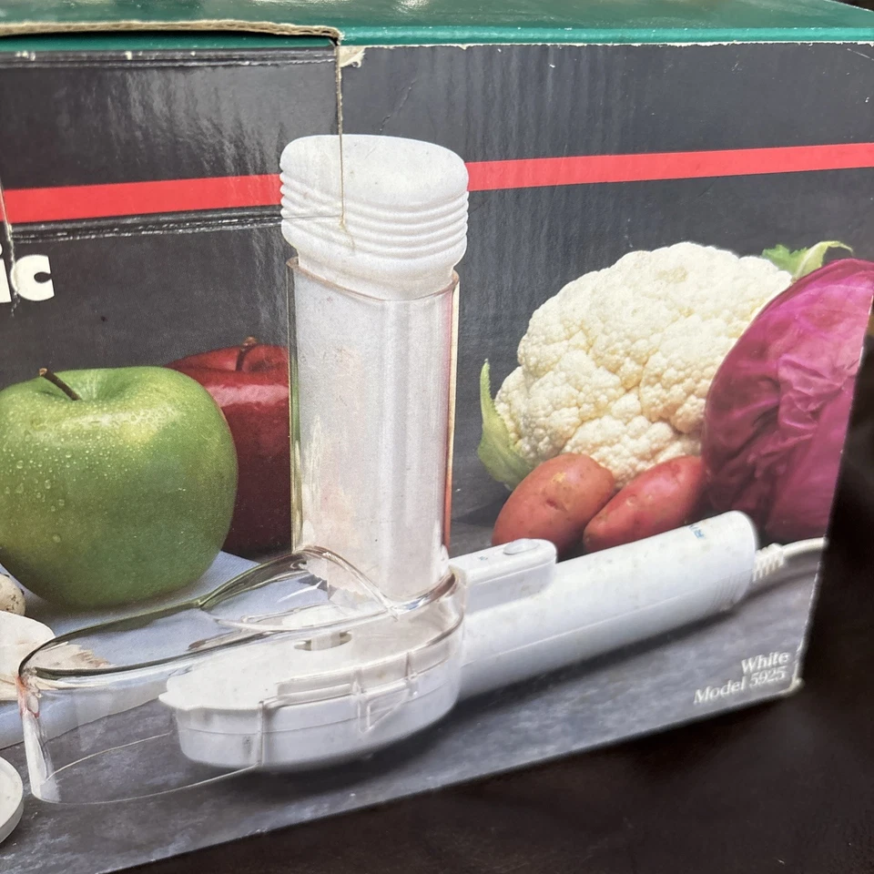 TRITURADORA CORTADORA ELÉCTRICA DE MANO RIVAL Blanca Modelo #5925 DE COLECCIÓN - ¡Completa! Foto 3 de 4