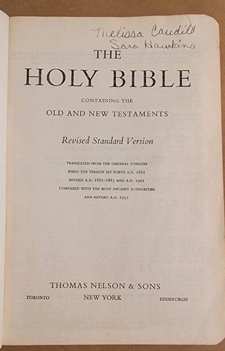 Nelson 1952 Holy Bible Revised Standard Version Black Cover - Picture 3 of 3