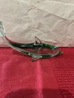 Vintage Murano-Style Abstract Green Glass Dolphin